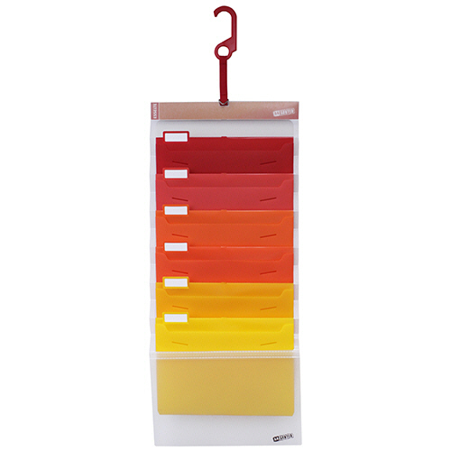 エセルテ　壁掛け収納フォルダ　Ａ４ソーテッド６段　ウォーム　１個