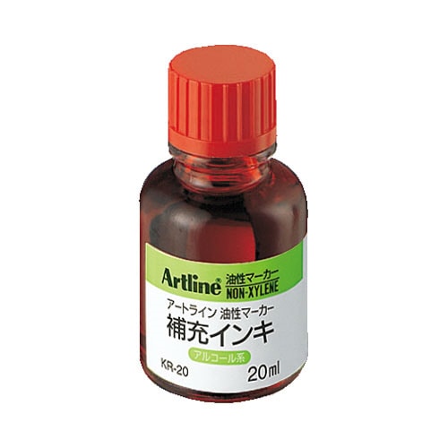 シヤチハタ アートライン補充インキ 20ml 赤 KR-20 1個