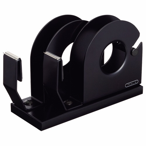 ライオン事務器 テープカッター 2連 大巻・小巻両用 65×175×110mm 黒 No.41 1台