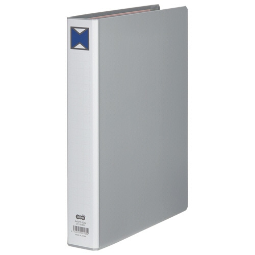 TANOSEE パイプ式ファイル 片開き A4タテ 300枚収容 30mmとじ 背幅46mm グレー 1冊