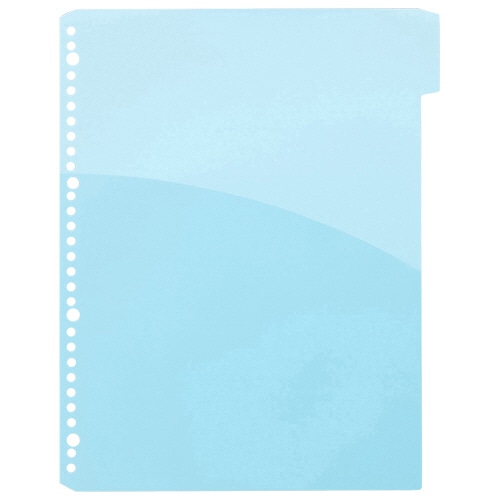 TANOSEE PP製ハーフポケットリフィル(3山インデックス) A4タテ 1山目 ブルー 1パック(10枚)