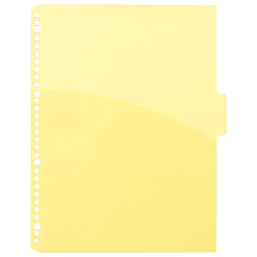 TANOSEE PP製ハーフポケットリフィル(3山インデックス) A4タテ 3山目 イエロー 1パック(10枚)