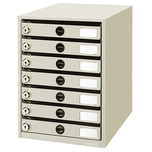 コクヨ 鍵付きレターケース レターガード A4タテ 7段 ライトグレー LC-K7M 1台