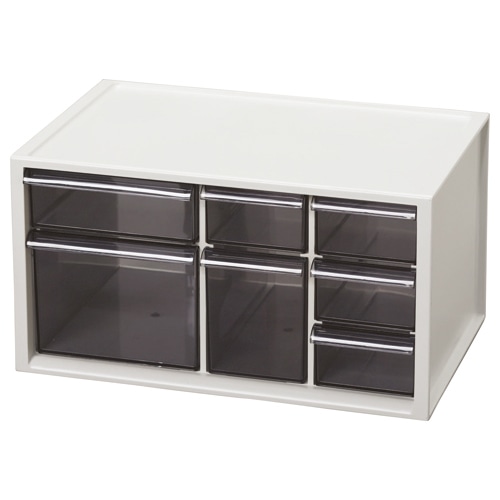 アイリスオーヤマ 小物キャビネット 引出し7個 ライトグレー KC-280R 1台