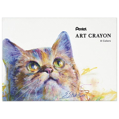 ぺんてる　アートクレヨン　８色（各色１本）　ＰＴＡＣ－８　１パック