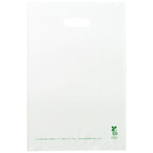ＴＡＮＯＳＥＥ　バイオポリエチレン手提袋（小判抜き）　ＬＤ　Ｍ　ホワイト　１パック（５０枚）