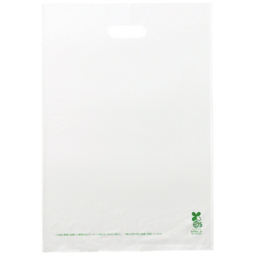 ＴＡＮＯＳＥＥ　バイオポリエチレン手提袋（小判抜き）　ＬＤ　Ｌ　ホワイト　１パック（５０枚）
