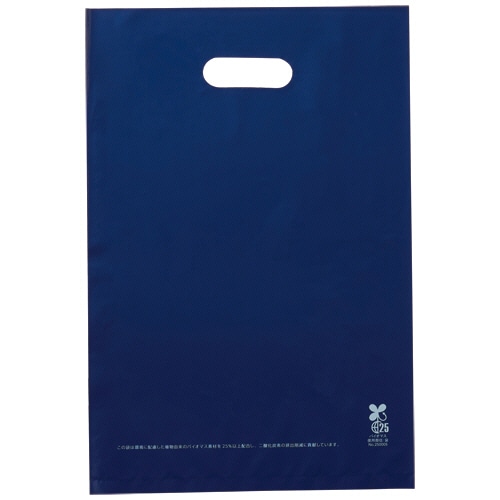 ＴＡＮＯＳＥＥ　バイオポリエチレン手提袋（小判抜き）　ＬＤ　Ｍ　ネイビー　１パック（５０枚）