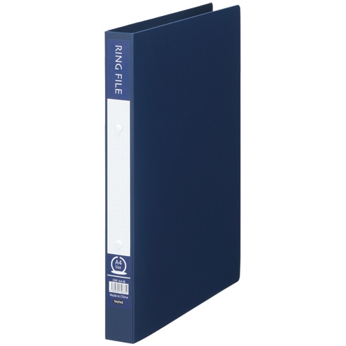 TANOSEE リングファイル(再生PP表紙) A4タテ 2穴 200枚収容 リング内径25mm 背幅30mm インディゴブルー 1冊