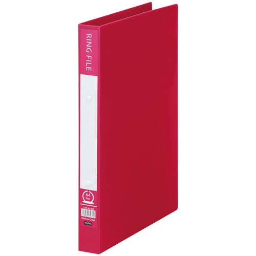 TANOSEE リングファイル(再生PP表紙) A4タテ 2穴 200枚収容 リング内径25mm 背幅30mm バーガンディ 1冊