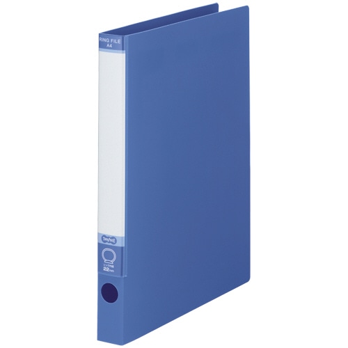 TANOSEE ワンタッチ開閉Oリングファイル A4タテ 2穴 170枚収容 リング内径22mm 背幅30mm ブルー 1冊