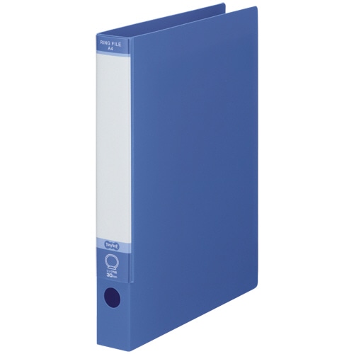 TANOSEE ワンタッチ開閉Oリングファイル A4タテ 2穴 220枚収容 リング内径30mm 背幅40mm ブルー 1冊