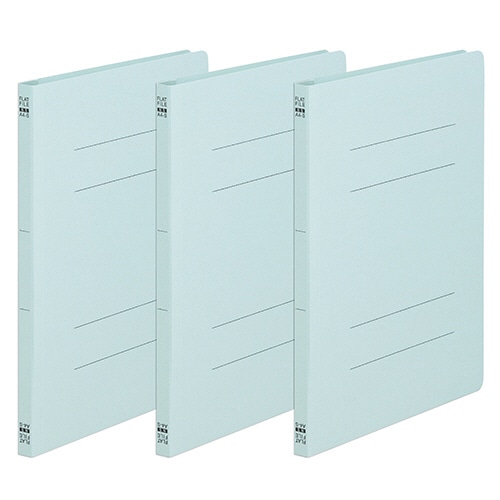 TANOSEE フラットファイル(ノンステープルタイプ) A4タテ 150枚収容 背幅18mm 青 1パック(3冊)