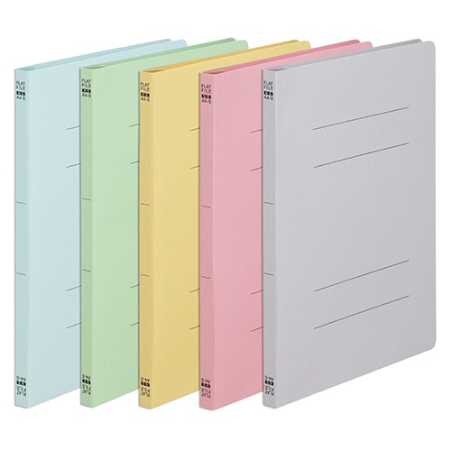 TANOSEE フラットファイル(ノンステープルタイプ) A4タテ 150枚収容 背幅18mm カラーミックス 5色 1セット(5冊:各色1冊)