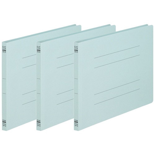 TANOSEE フラットファイル(ノンステープルタイプ) A4ヨコ 150枚収容 背幅18mm 青 1パック(3冊)