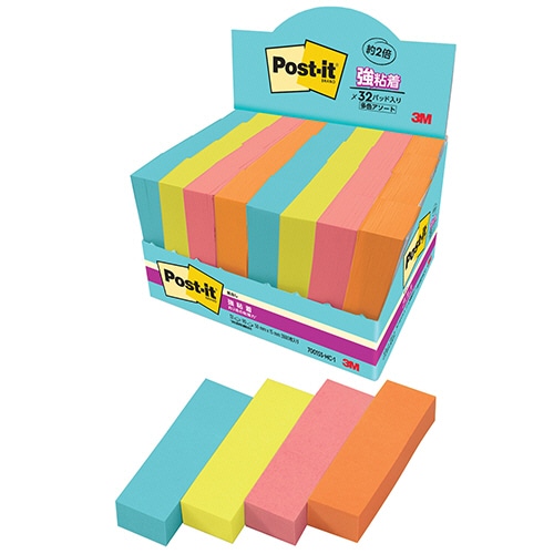 3M ポスト・イット 強粘着見出し マルチカラー1 50×15mm 4色 7001SS-MC-1 1パック(32冊)