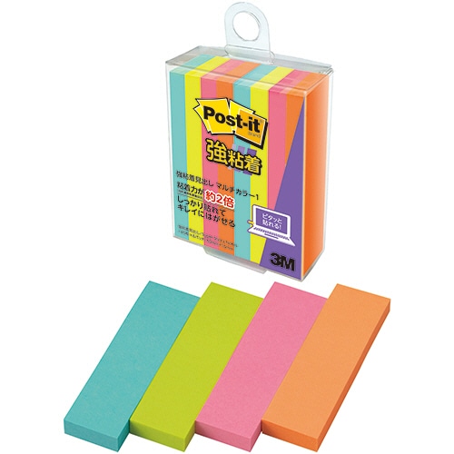 3M ポスト・イット 強粘着見出し マルチカラー1 50×15mm 4色 700SS-MC-1 1パック(8冊)
