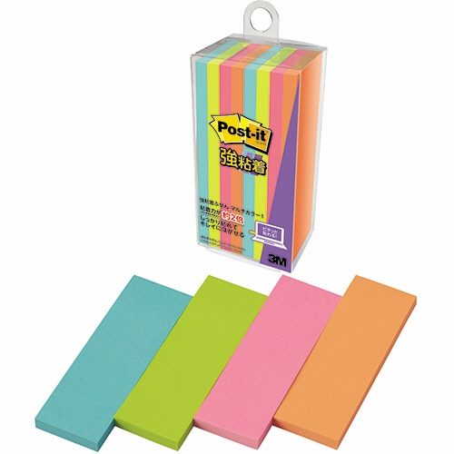 3M ポスト・イット 強粘着ふせん マルチカラー1 75×25mm 4色 500SS-MC-1 1パック(8冊)