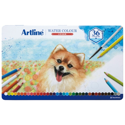 シヤチハタ　アートライン　水彩色鉛筆　３６色（各色１本）　ＫＣＰ－Ｗ３６Ｃ／Ｈ　１缶