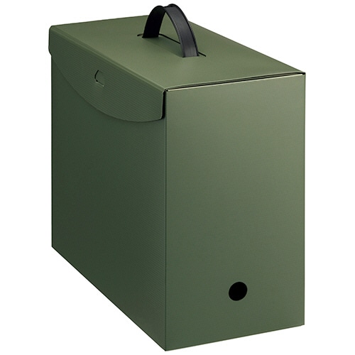 ライオン事務器　ボックスファイル　スマフィ　Ａ４　フタ・取っ手付き　背幅１５２ｍｍ　モスグリーン　ＢＦ－４２Ｓ　１個