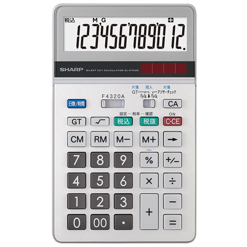 シャープ　実務電卓　１２桁　ナイスサイズ　ＥＬ－Ｎ７４２Ｋ－Ｘ　１台