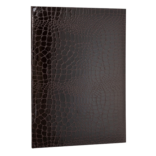 ナカバヤシ　証書ファイル　紙製クロス　クロコダイル柄　ツヤ　Ａ４　二つ折り　透明コーナー貼付けタイプ　ブラウン　ＦＳＰＴ－Ａ４Ｃ－ＢＲ　１冊