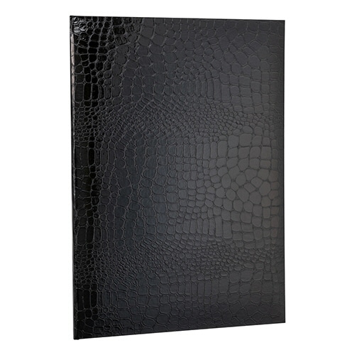 ナカバヤシ　証書ファイル　紙製クロス　クロコダイル柄　ツヤ　Ａ４　二つ折り　透明コーナー貼付けタイプ　ブラック　ＦＳＰＴ－Ａ４Ｃ－Ｄ　１冊