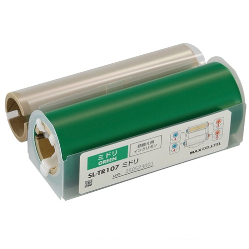 マックス　ビーポップ　１００タイプ用詰替えインクリボン　６０ｍ　緑　ＳＬ－ＴＲ１０７　１個