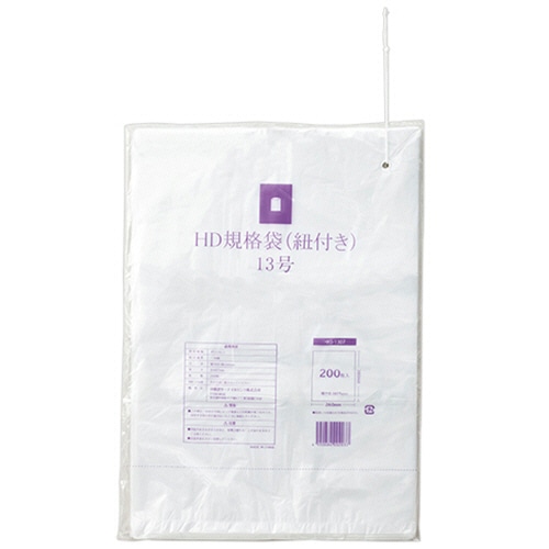 伊藤忠リーテイルリンク　ＨＤＰＥ規格袋（紐付き）　１３号　０．００７×２６０×３８０ｍｍ　半透明　ＨＫＳ－１３０７　１パック（２００枚）