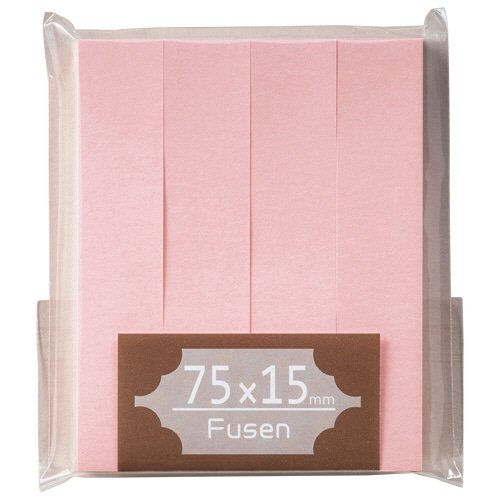 ＴＡＮＯＳＥＥ　ふせん　７５×１５ｍｍ　ピンク　１パック（４冊）