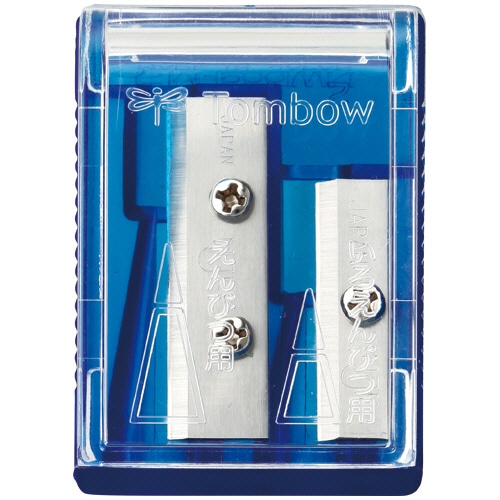 トンボ鉛筆　ｉｐｐｏ！鉛筆削り器　Ｗシャープナー　クリアブルー　ＫＳＡ－１２１Ａ　１個