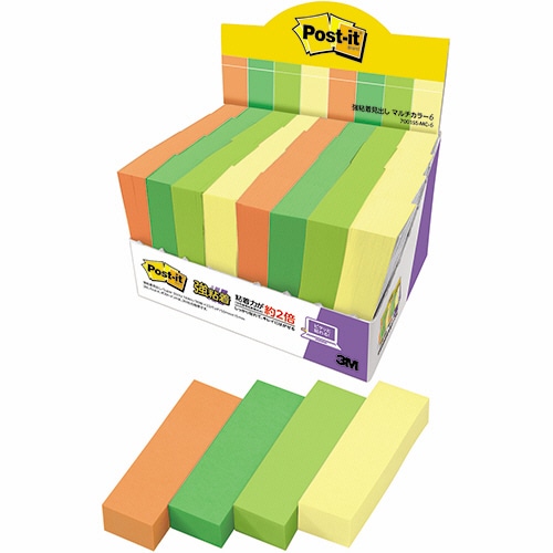 3M ポスト・イット 強粘着見出し マルチカラー6 50×15mm 4色 7001SS-MC-6 1パック(32冊)