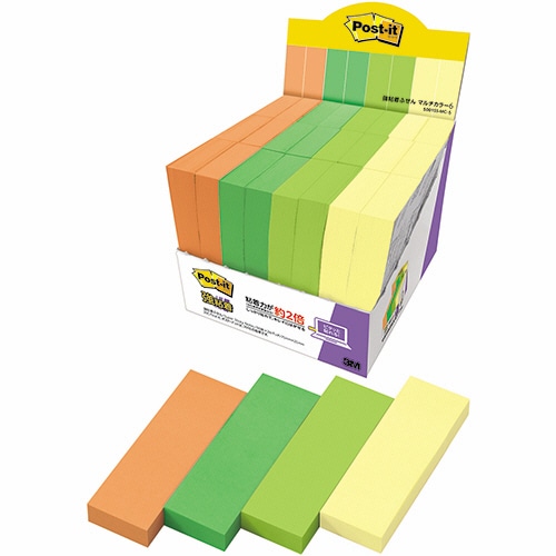 3M ポスト・イット 強粘着ふせん マルチカラー6 75×25mm 4色 5001SS-MC-6 1パック(24冊)