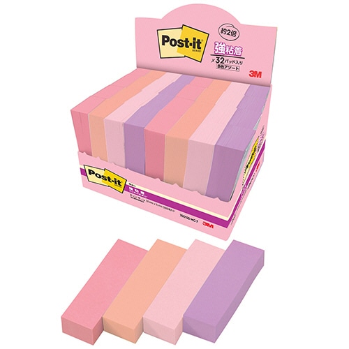 3M ポスト・イット 強粘着見出し マルチカラー7 50×15mm 4色 7001SS-MC-7 1パック(32冊)