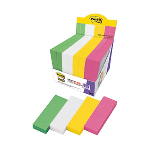 3M ポスト・イット 強粘着ふせん マルチカラー8 75×25mm 4色 5001SS-MC-8 1パック(24冊)