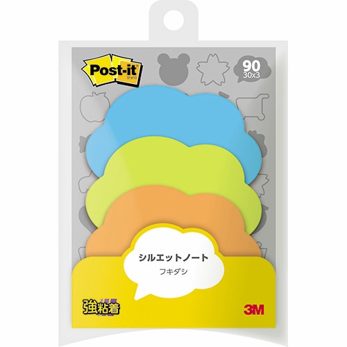 3M ポスト・イット シルエットノート 強粘着タイプ フキダシ 3色 SSS-FKR 1パック(3冊)