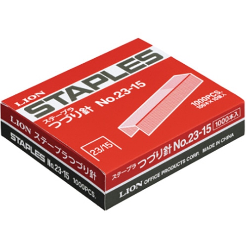 ライオン事務器 ステープラ綴針 100本連結×10個入 No.23-15 1箱