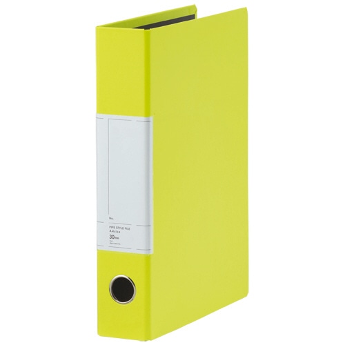 TANOSEE 両開きパイプ式ファイルSt A4タテ 300枚収容 30mmとじ 背幅57mm ライムグリーン 1冊