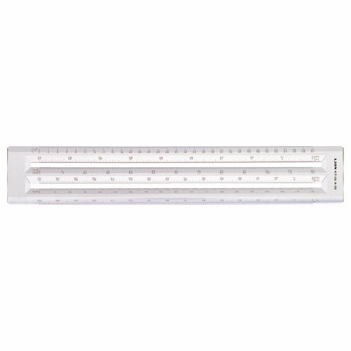 ライオン事務器 ヘキサスケール 全長370mm×厚さ5mm 再生アクリル樹脂 H-30 1個