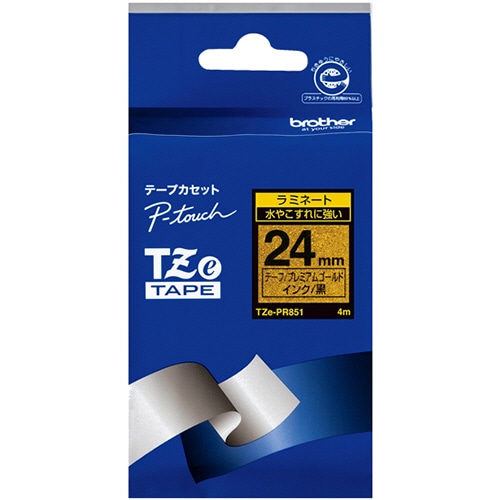 ブラザー　ピータッチ　ＴＺｅテープ　おしゃれテープ　プレミアムタイプ　２４ｍｍ　プレミアムゴールド／黒文字　ＴＺＥ－ＰＲ８５１　１個