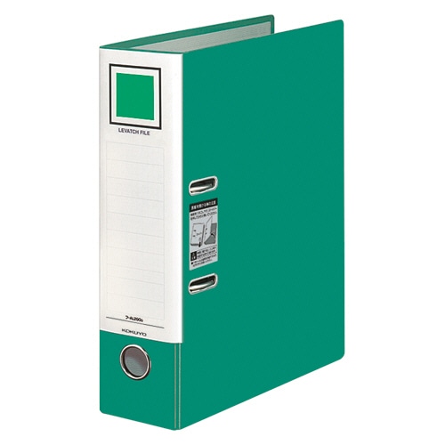 コクヨ レバッチファイル A4タテ 2穴 480枚収容 48mmとじ 背幅76mm 緑 フ-AL290G 1冊