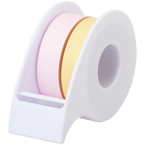 3M ポスト・イット 全面粘着ロール ディスペンサー付 12mm幅 イエロー・ピンク PTR-12YP 1個