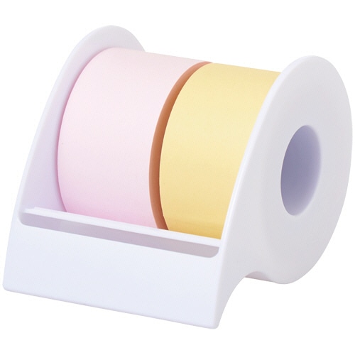 3M ポスト・イット 全面粘着ロール ディスペンサー付 25mm幅 イエロー・ピンク PTR-25YP 1個