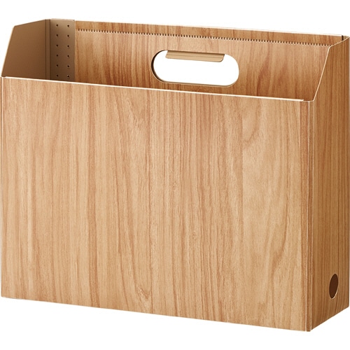 セキセイ ウッズスタイル ボックスファイル A4ヨコ 背幅102mm ブラウン WDS-8651-40 1冊