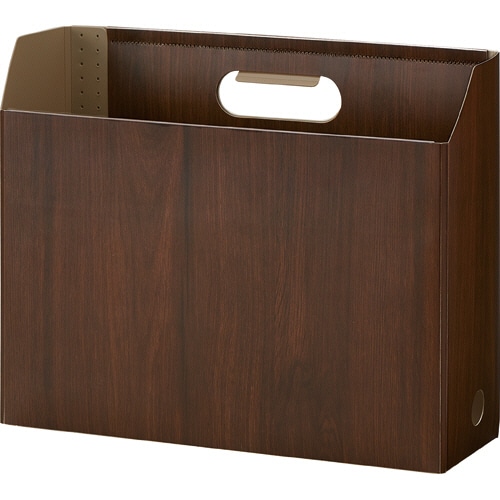 セキセイ ウッズスタイル ボックスファイル A4ヨコ 背幅102mm ダークブラウン WDS-8651-45 1冊