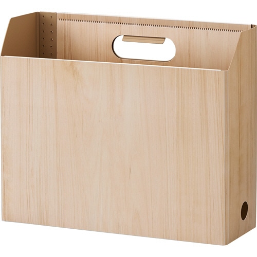 セキセイ ウッズスタイル ボックスファイル A4ヨコ 背幅102mm ナチュラルブラウン WDS-8651-54 1冊