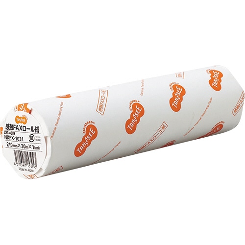TANOSEE 感熱FAXロール紙 A4 幅210mm×長さ30m 芯内径1インチ 表発色 1本