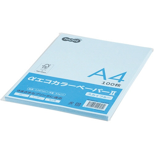 TANOSEE αエコカラーペーパーII A4 スカイブルー 少枚数パック 1冊(100枚)