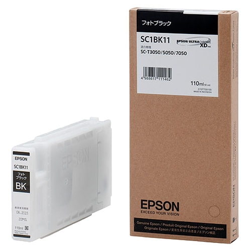 エプソン インクカートリッジ フォトブラック 110mL SC1BK11 1個