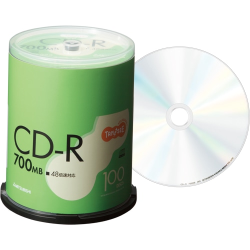 TANOSEE 三菱ケミカルメディア データ用CD-R 700MB 48倍速 ブランドシルバー スピンドルケース SR80FC100T 1パック(100枚)